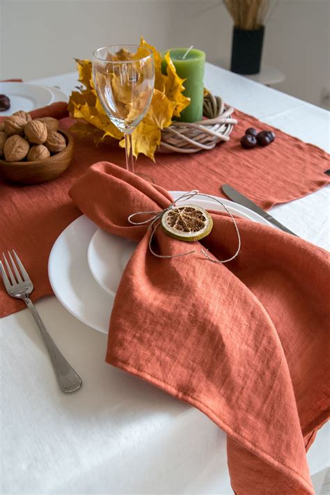 burnt orange napkins wedding